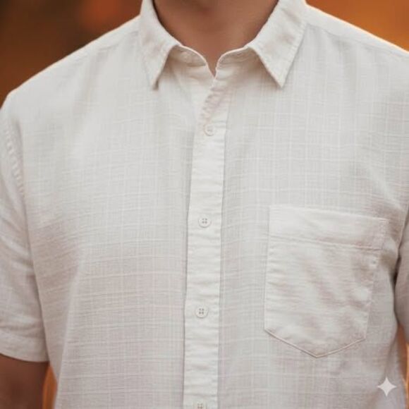 White Collared Button Down Shirt, NEW - Picture 1 of 4